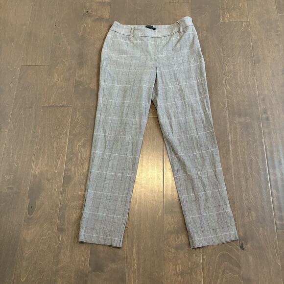 Talbots Pants Women 2 Gray Glen Plaid Ankle Chatham Cropped Preppy Office Career - Picture 3 of 13